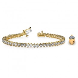 5.00ct Real Diamond Unique 2 Prong Tennis Bracelet In 14k Yellow Gold