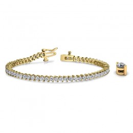 3.00ct Real Diamond Unique 2 Prong Tennis Bracelet In 14k Yellow Gold